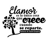 Sticker citation Elamor es la unica ...- Antoine de Saint-Exupéry