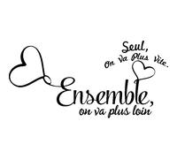Sticker citation Ensemble on va plus loin