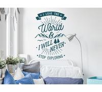 Sticker Citation Explore the World - Nombreuses tailles et couleurs disponibles