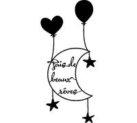 Sticker citation Fais de beaux rêves lune