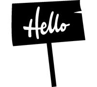Sticker citation hello pancarte
