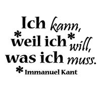 Sticker citation ich kann weil ich - Immanuel Kant