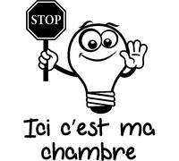 Sticker citation Ici c'est ma chambre