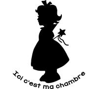 Sticker citation ici c'est ma chambre petite fille