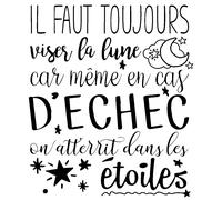 Sticker citation il faut toujours viser la lune ...