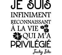 Sticker citation je suis infiniment reconnaissant - Jacky Icky
