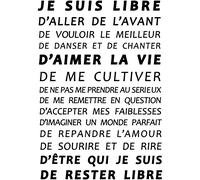 Sticker citation je suis libre d'aller de l'avant