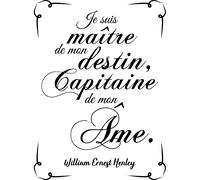 Sticker citation je suis maître de mon destin - William E. Henley