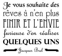 Sticker citation Je vous souhaite des rêves - Jacques Brel