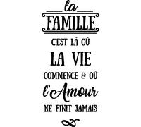Sticker citation La famille c'est là où la vie ...