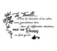 Sticker citation la famille comme les branches d'un arbre