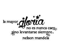 Sticker citation La mayor gloria no es nunca ... (Nelson Mandela)