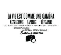 Sticker citation la vie est comme une caméra