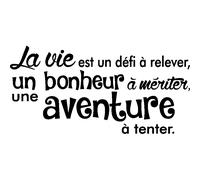Sticker citation la vie est un défi à relever