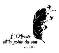 Sticker citation L'amour est la poèsie ... Honoré de Balzac