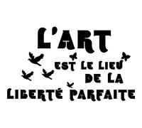 Sticker citation L'art est le lieu de la liberté parfaite