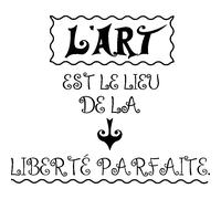 Sticker citation l'art est le lieu de la liberté parfaite