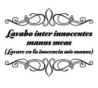 Sticker citation Lavabo inter innocentes manus meas