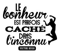 Sticker citation le bonheur est parfois caché - Victor Hugo