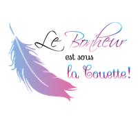 Sticker citation le bonheur est sous la couette design fantaisie