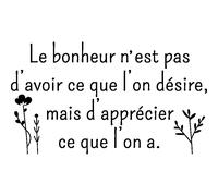 Sticker citation le bonheur n’est pas le désir