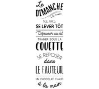 Sticker citation le dimanche à la maison
