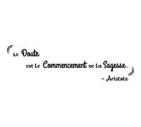 Sticker citation le doute est le commencement .... - Aristote