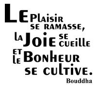 Sticker citation Le plaisir se ramasse - Bouddha