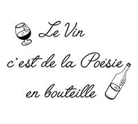 Sticker citation le vin c'est de la poésie