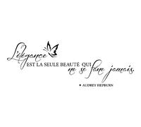 Sticker citation l'élégance ne se fane jamais - Audrey Hepburn
