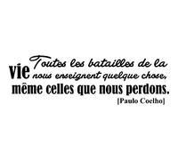 Sticker citation Les batailles de la vie - Paulo Coelho