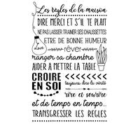 Sticker citation les règles de la maison style scandinave