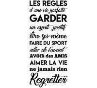 Sticker citation les règles d'une vie parfaite