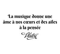 Sticker citation musique la musique donne une âme - Platon
