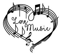 Sticker citation musique Love music