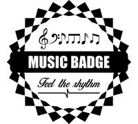 Sticker citation musique music badge feel the rhythm