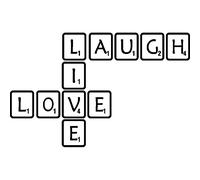 Sticker citation puzzle laugh live love