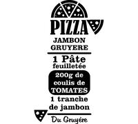 Sticker citation recette Pizza - jambo, gruyère ...
