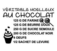 Sticker citation recette Véritable moelleux au chocolat