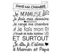 Sticker citation règles dans ma chambre