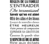Sticker citation Règles de la famille design
