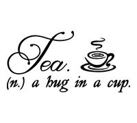 Sticker citation Tea a hug in a cup