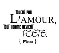 Sticker citation Touché par l'amour ... - Platon