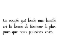 Sticker citation un couple qui fonde une famille