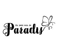 Sticker citation Un petit coin de paradis avec un papillon