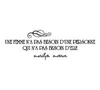 Sticker citation une femme n'a pas besoin - Marilyn Monroe