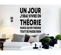 Sticker Citation Vivre en Théorie - Nombreuses tailles et couleurs disponibles