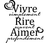Sticker citation Vivre simplement...