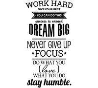 Sticker citation Work hard ... Dream big