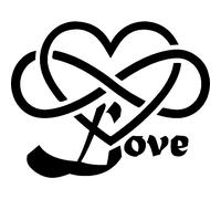 Sticker Coeur artistique Love et infini